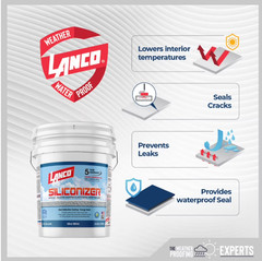 Siliconizer Acrylic Elastomeric White Reflective Roof Sealer, 5 gal Weatherproof