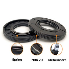 Metric NBR Oil Shaft Seal Dust Grease Seal TC Double Lip w/ Spring ID 45-60mm