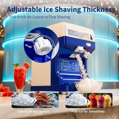 300LBS/H 500W Commercial Ice Shaver Electric Snow Cone Machine Ice Crusher US