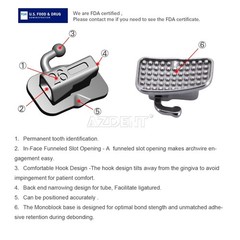 AZDENT Dental Orthodontic Self Ligating Brackets Mini Roth Mbt 022 &Buccal Tube
