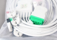 GE Healthcare Marquette One Piece ECG Cable – 11-Pin, 5-Lead, Grabber End, AHA