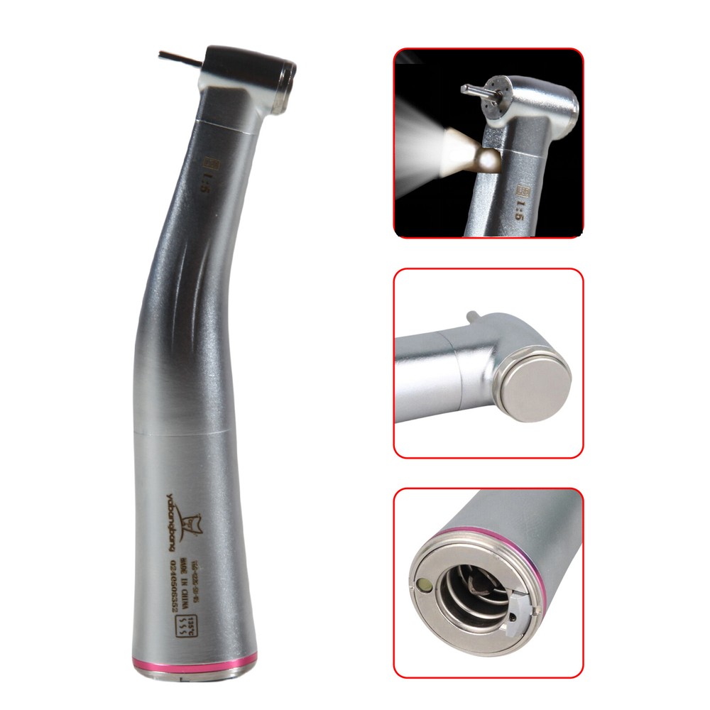 Pieza de Mano Dental 1:5 Aumento Contra Angulo Optico LED Fit NSK Motor Electric