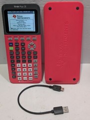 Coral Texas Instruments TI-84 Plus CE Color Graphing Calculator Cover & Charger
