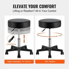 Rolling Stools with Wheels, 400 LBS Weight Capacity Adjustable Height Stool with