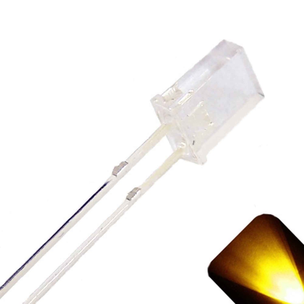 50 x 2x5x7mm Rectangle LEDs Wide Angle Yellow Gold LED Square x 2 5 7 – 7x5x2 mm