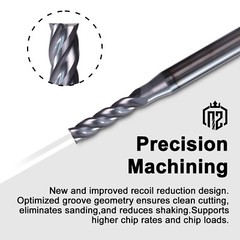 5 PCS 1/32″ 4 Flute 1-1/2″ Overall Length Carbide End Mill – AlTiN Coated USA