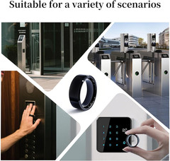 RFID Rewritable Ring Black US#10(RFID Ring Dual Frequency in One Smart Ring 13.5