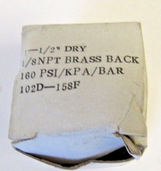 NEW 102D-158F GAUGE 1.5 INCH 0-160 PSI STEEL CASE REAR ⅛ NPT CONNECT NOS