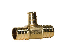 10 PIECES 3/4″ X 3/4″ X 1/2″ PEX TEE BRASS CRIMP FITTINGS ( LEAD FREE )