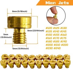 YGQ 30 Pcs Carburetor Main Jet and Pilot Slow Jet Kit for Mikuni Large Round
