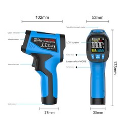 MESTEK Digital Infrared Thermometer -40°C~1650°C/-40°F~3002°F Temparature Meter
