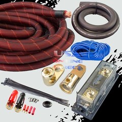 1/0 GAUGE BRAIDED SLEEVING AWG 100% OFC COPPER AMPLIFIER WIRING INSTALL KIT LOT