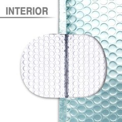 50 #000 Matte Metallic Ice Blue Poly Bubble Mailers 4×8 (Inner 4×7)