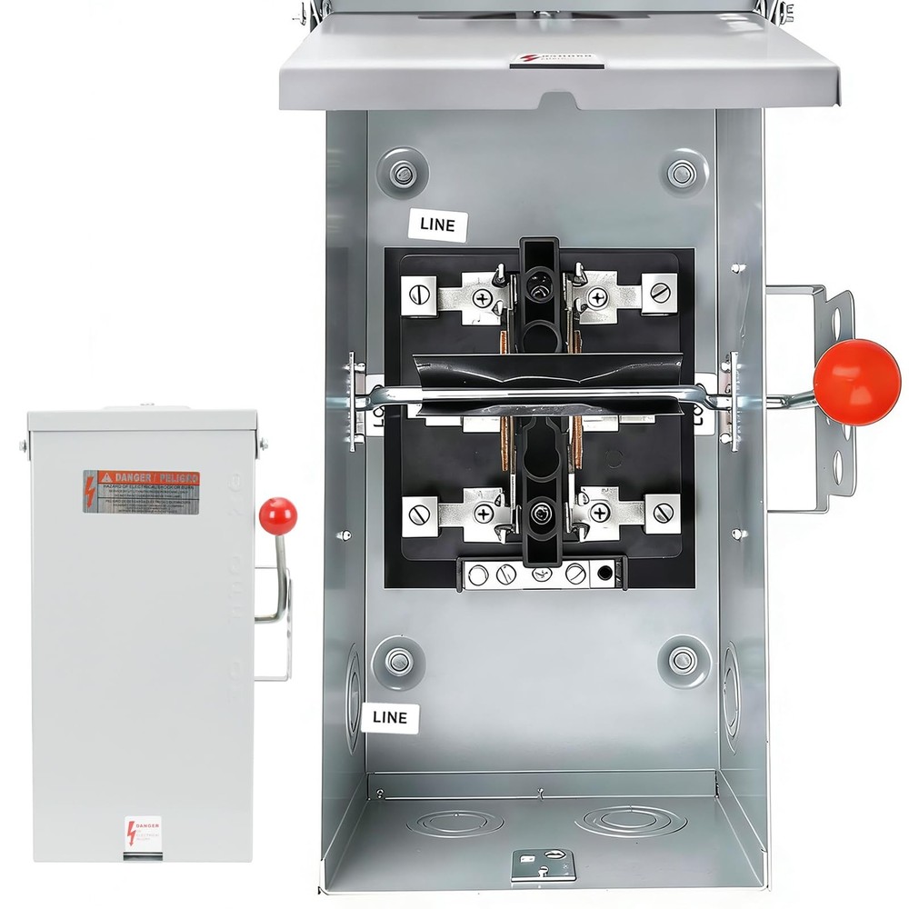 100A Manual Transfer Switch for Generator, 24000W GeneralDuty DoubleThrow Saf…