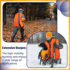 2 Pcs Medium Unisex Adult Orange Hunting Vest for Men Women Blaze Orange High…