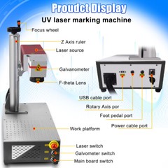 Scotle 10W UV Laser Marking Machine For Glass Wood Metal PVC Engraver & Chiller