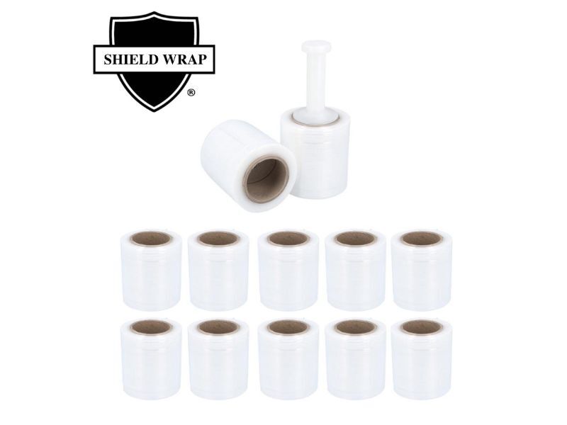 Cast Hand Stretch Wrap 5″ x 650′ 100 Gauge Clear Bundling Shrink Film 12 Rolls