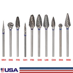 10pcs Dental Lab Polishing Bur Drills Tungsten Steel Carbide Burs HP 2.35MM ns