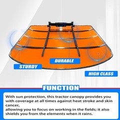 Tractor Canopy For Tractors Mowers ROPS Replace for Tuff Top 52″x52″ Orange