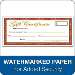 Adams Gift Certificate Book, Single Paper, 3.25 x 11 Inches, Cream, 2 Pack