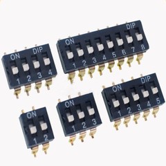 5pcs code DIP black SMD switch DS DP1/2/3/4/5/6/7/8/9/10P 2.54MM feet pitch