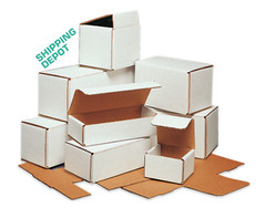 Pack of 25 Strong Corrugated Mailers 4x3x2 White Small Folding Mailing Box Light