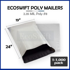1-1000 19 x 24 “EcoSwift” Poly Mailers Envelopes Plastic Shipping Bags 2.35 MIL
