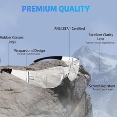 Safety Glasses Ansi Z87.1 Clear Safety Glasses Bulk Impact Resistant Lens Pro…