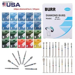 Dent Diamond Burs for fit High Speed Handpiece Medium FG 1.60mm 20 fixed types
