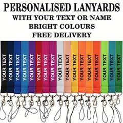 ROLSELEY Printed or Plain Lanyards – Personalized custom Neck Strap with Text