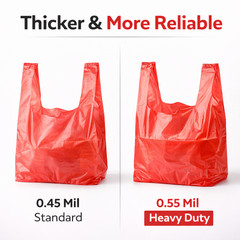 Bags 1/10 Small 8 x 4 x 15 Red T-Shirt Plastic Grocery Shopping Grocery Bags