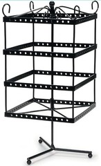 Darice 2025-419 Jewelry Display Shelf Earring Craft Supplies Black 6″ x 6″ x 13″