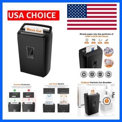 Paper Shredder, 10-Sheet Home Office Shredders, Micro Cut Home Use Paper Shre…