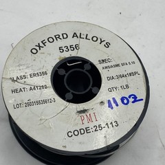 OXFORD ALLOYS 5356 ALUMINUM WELDING ALLOY 3/64 x 1″ SPL CLASS: ER5356