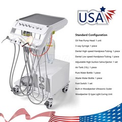 Portable Dental Unit w/ Air Compressor Curing Light Scaler 4H Handpieces