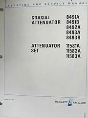 HP 8491A 8491B 8492A 8493A 8493B 11581A 11582A 11583A Operating & service Manual
