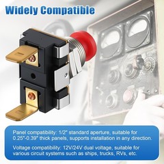 Horn Button, Boat Horn Switch, SPST Momentary Contact Switch, 12V/24V Dual Vo…