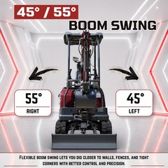 New TYPHON TERROR XVII PRO Mini Excavator 3800lb Kubota D902 Diesel w Boom Swing