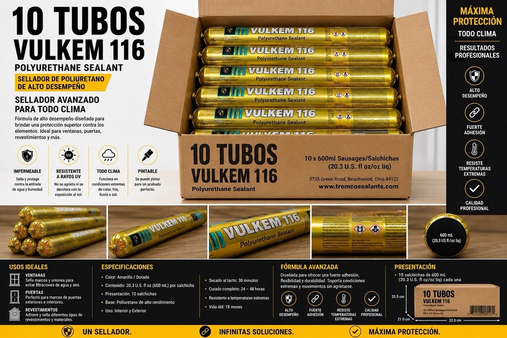 Tremco Vulkem 116 (MPN 116) Polyurethane Sealant Sausages 600 mL (10 Pack)