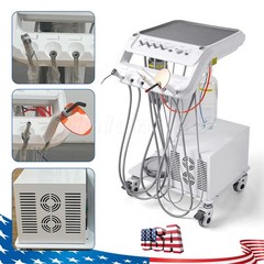 Portable Dental Unit w/ Air Compressor Curing Light Scaler 4H Handpieces