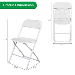 (4-10 Pack) Plastic Folding Stackable Chairs Seat Office Home Wedding Party
