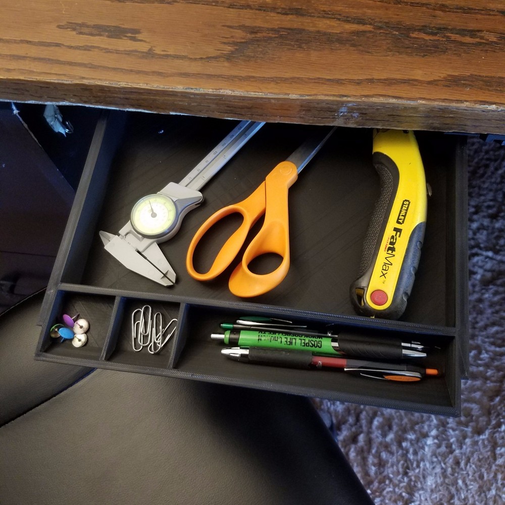 Under Desk Sliding Pencil Drawer Tray & Organizer – Black