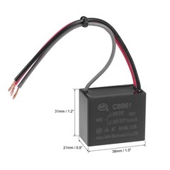Metallized Film Ceiling Fan Capacitor CBB61 1.5/2.5uF 350V AC 3 Wires 3Pcs