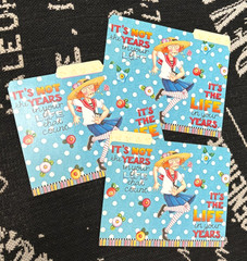 SET of 3 Vtg Mary Engelbreit PUNCH ST “ITS NOT THE YEARS” Cardboard FILE FOLDERS