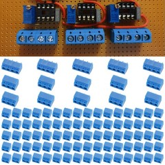 100PCS 5mm 0.2″ Pitch PCB Mount Screw Terminal Block Connector 2P 3P 4P 14-22AWG