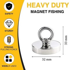 N52 Rare Earth Neodymium Magnet Heavy Duty Salvage Fishing Finder Eyebolt Hook (