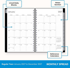 2027 Weekly and Monthly Planner Calendar, Includes January 2027 – December 2027,