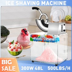 48L 500LB/H Commercial Shaved Ice Machine Snow Cone Machine for Party Activities