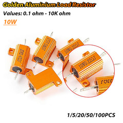 10W Golden Aluminium Load Resistor Wirewound 0.1 ohm to 10K ohm – High Quality