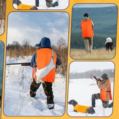 2 Pcs Medium Unisex Adult Orange Hunting Vest for Men Women Blaze Orange High…